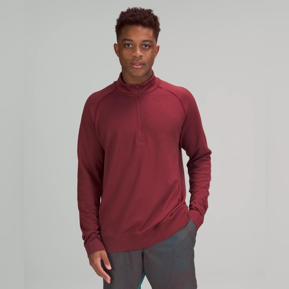 Lululemon engineered warmth 1/4 zip red. Large